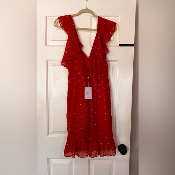 Wayf Vibrant Red Asymmetrical Dress - Picture 3 of 7